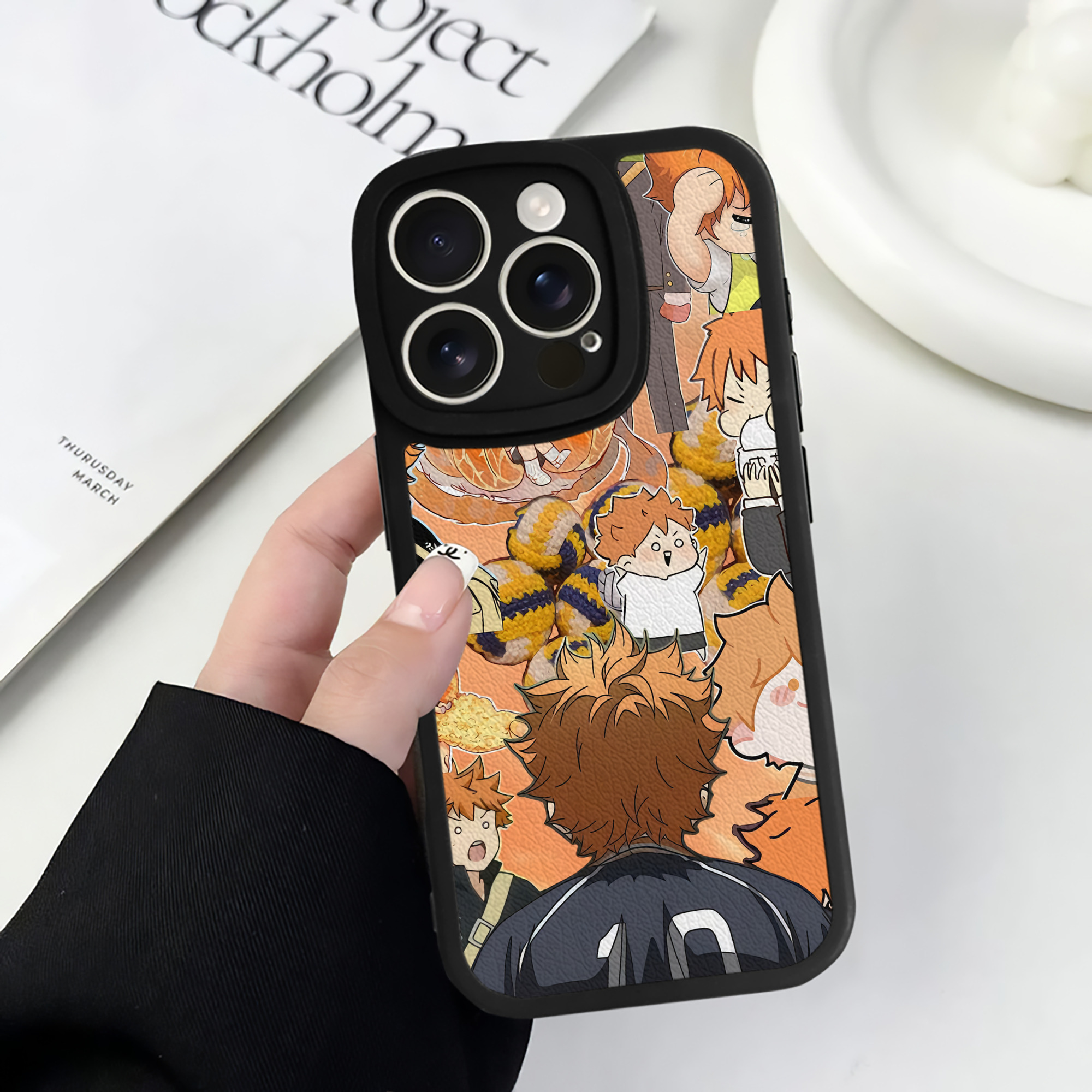 （画像用） ハイキュー!! Haikyu!! 【iPhone 16シリーズ対応】シリコンスマホケース（レザー調） 材質：シリコン